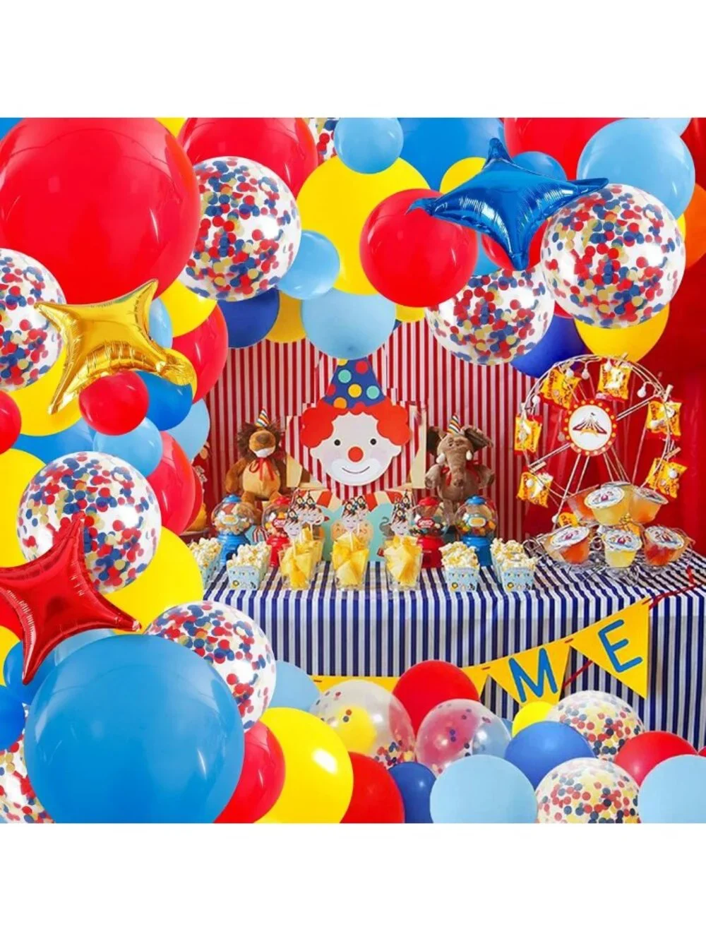 720pcs Pennant Banner Flags & 120pcs Balloon Garland Kit for Carnival Party